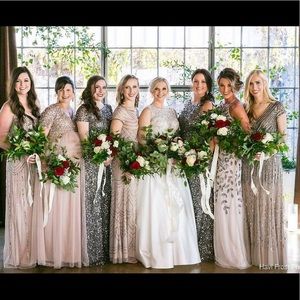 Adrianna Pappell bridesmaid full sequin dress
